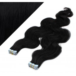 Wellige Tape in Haare 60cm - schwarz