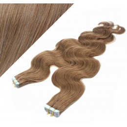 Wellige Tape in Haare 60cm - hellbraun