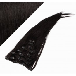 43cm REMY Clip In Haar 100g - schwarz natürlich